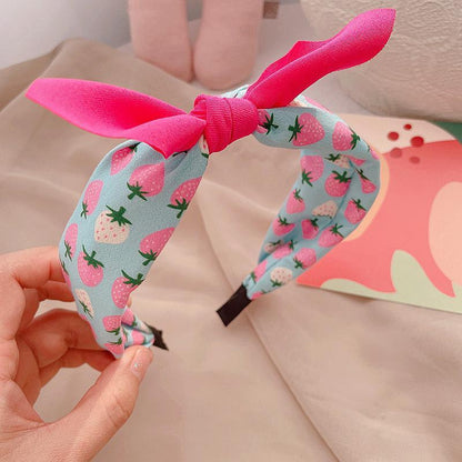 Fruit Print Colorblock Bow Children's Hair Hoop