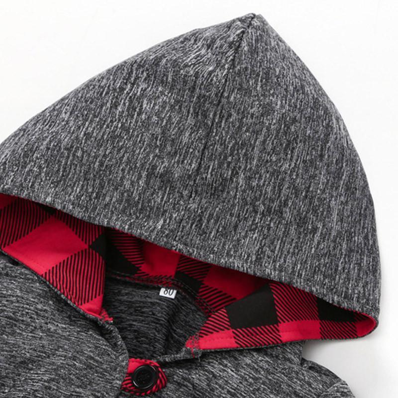 Kids Top Plaid Colorblock Hoodie