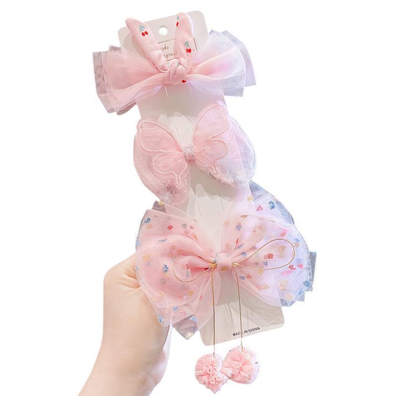 Mesh Bow Children's Hairpin 3pcs/set