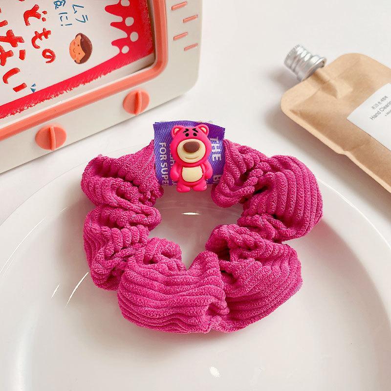 Strawberry Bear Woven Rubber Band Colorful Elastic Hair Tie