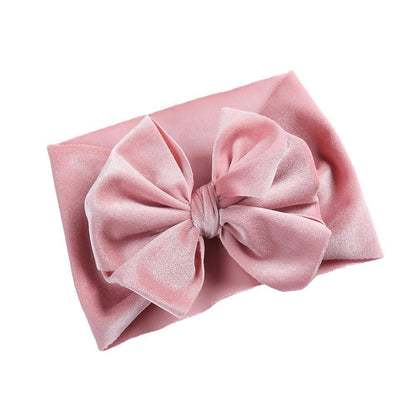 Simple Solid Color Bow Headband Baby Velvet Hair Band