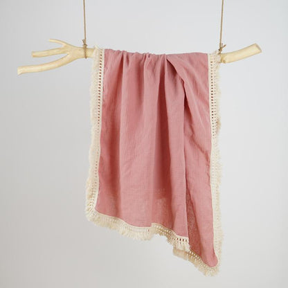 Children's Tassel Gauze Blanket Newborn Bath Towel Blanket
