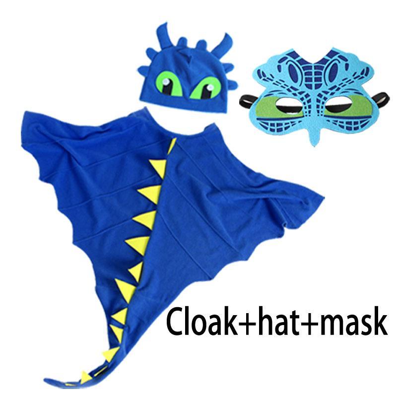 Dinosaur Cape Hat Mask Children Dress Up Halloween Cosplay