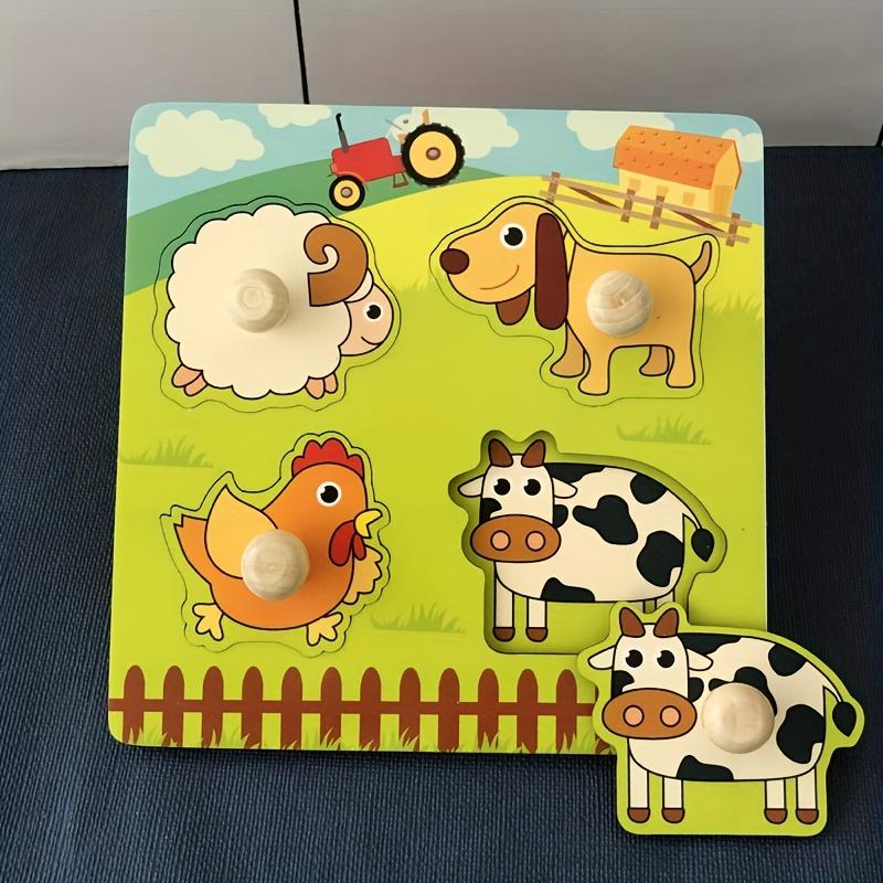 4Pcs/Set Children's Hand Scratching Board 3D Puzzle Wooden Toys