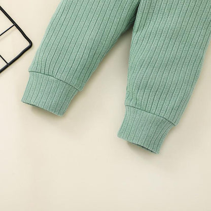 Baby Solid Color Climbing Suit Two-piece Set