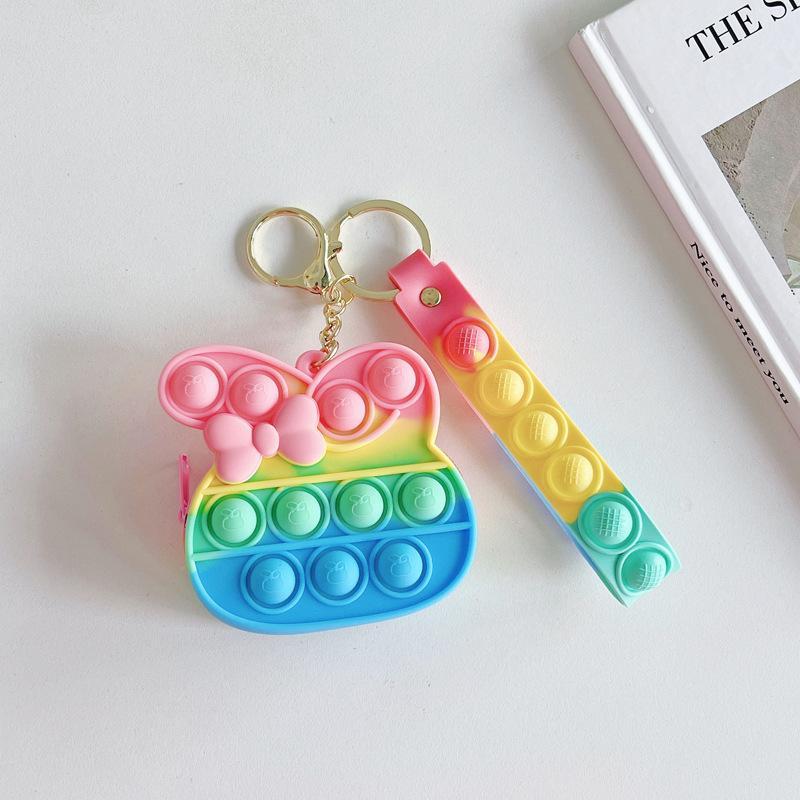 Cartoon Silicone Mini Bag Rabbit Pendant Keychain