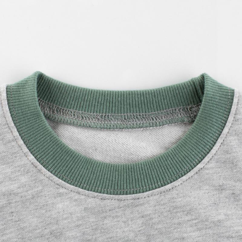 Children's Wear Dinosaur Green Grey Long Sleeve Tee