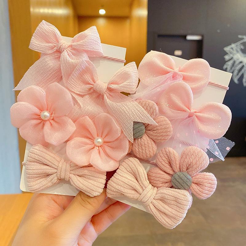 Children's Hair Ring Mesh Bow Set Head Flower