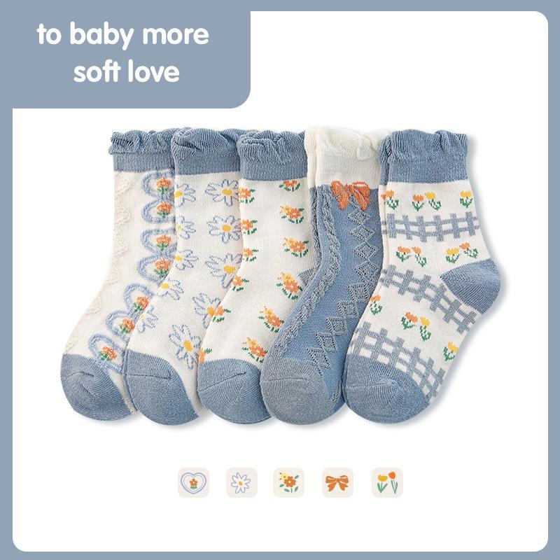 Children's Floral Cartoon Lace Cotton Socks