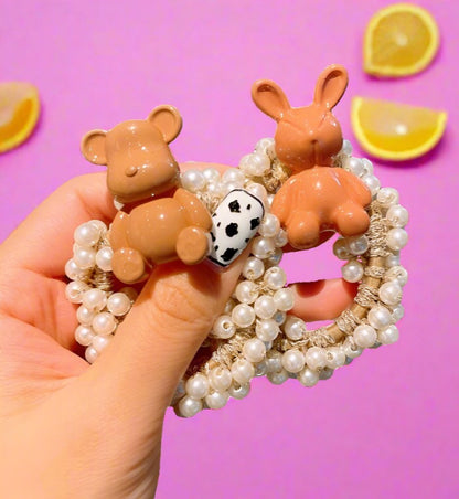 Milk Curry Children's Hair Tie Pearl Hair Rope