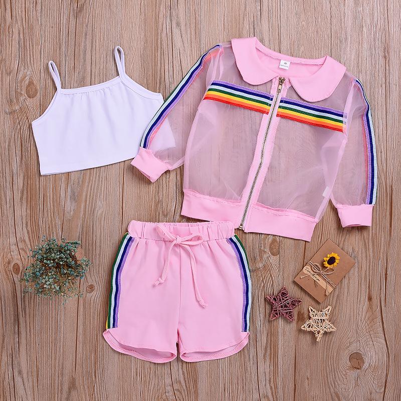 Sleeveless vest top breathable rainbow sunscreen shorts