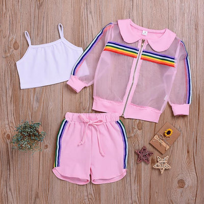 Sleeveless vest top breathable rainbow sunscreen shorts