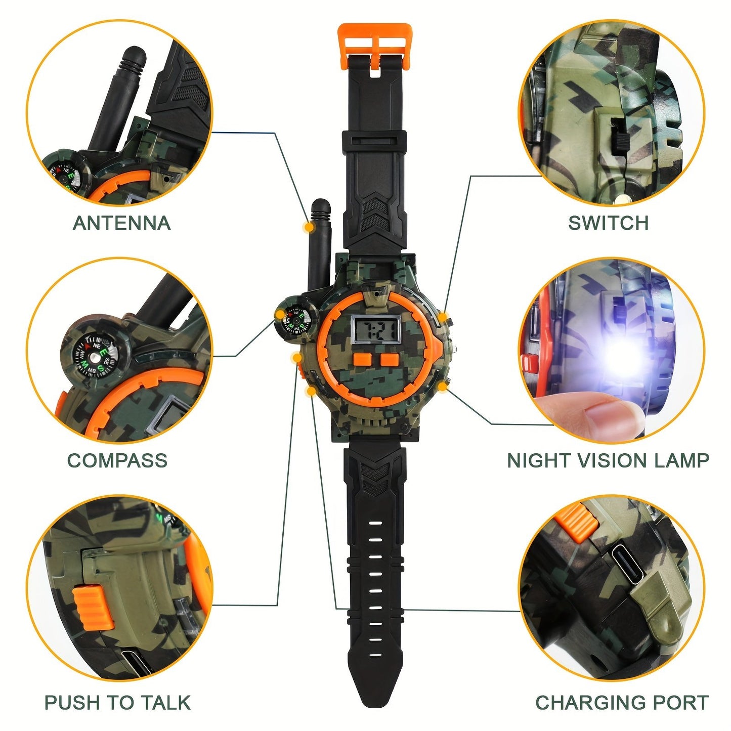Charging Walkie-talkie For Kids Two-Way Radio With Flashlight