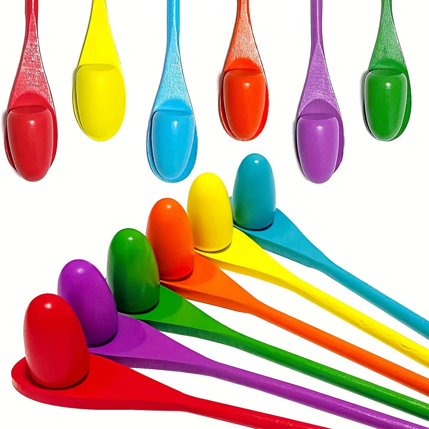 Egg Spoon Race Game Sets Wooden Egg Balance Game Relay