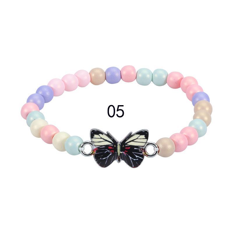 Children's Colorful Beaded Bracelet Colorful Butterfly Bracelet