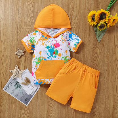 Boys' short sleeved Hoodie suit