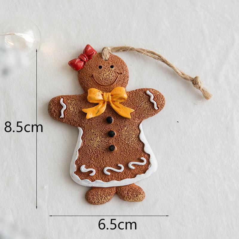 Resin Gingerbread Man Pendant Christmas Tree Decorative Ornaments