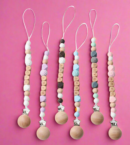 Beech Nipple Clip Handmade BABY Silicone Beads Anti-drop Chain