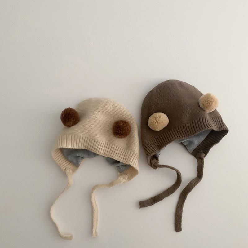 Baby Thickened Knit Hat Ear Wool Cap