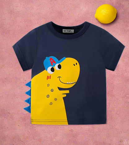 Children's cartoon dinosaur short sleeve T-shirt