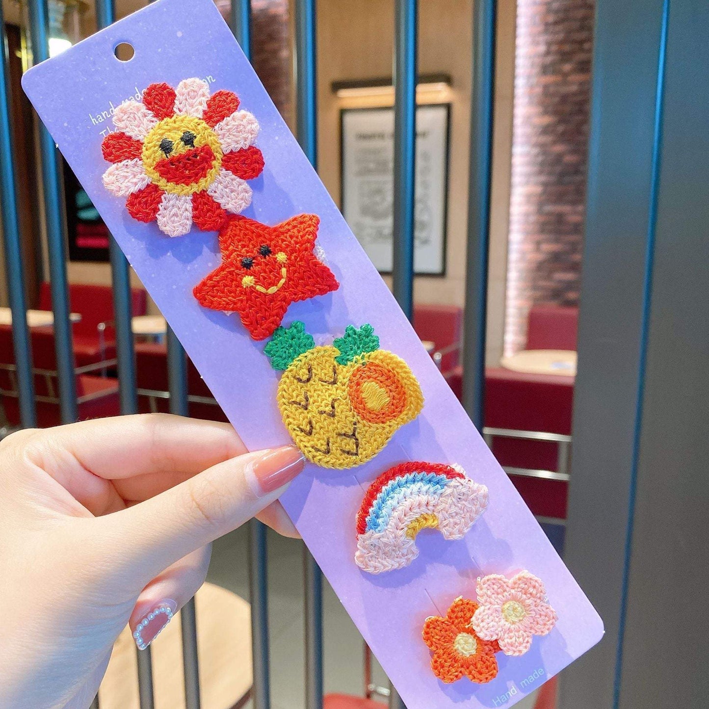 Children's Knitted Plush Hairpin