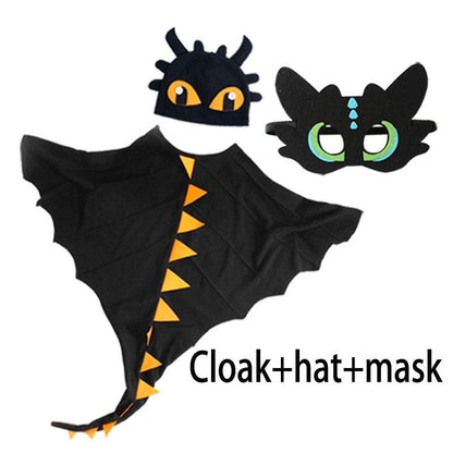 Dinosaur Cape Hat Mask Children Dress Up Halloween Cosplay