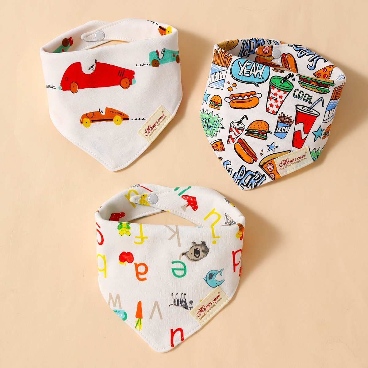 3pcs/set Baby Triangle Bib Saliva towel
