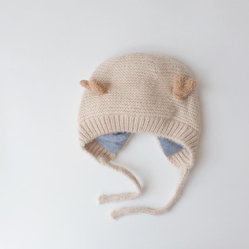 Baby Cartoon Knit Cap Strap Warm Ear Protection Cap