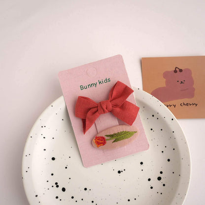 Children's Fabric Cartoon Bow Hairpin