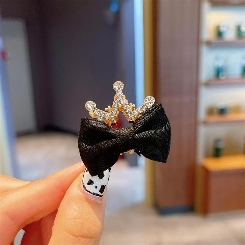 Children's Bow Rhinestone Crown Hairpin