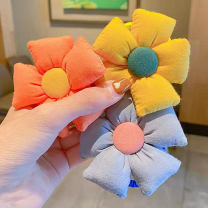 Girl's Big Flower Thick Rubber Band Fabric Hair Ring