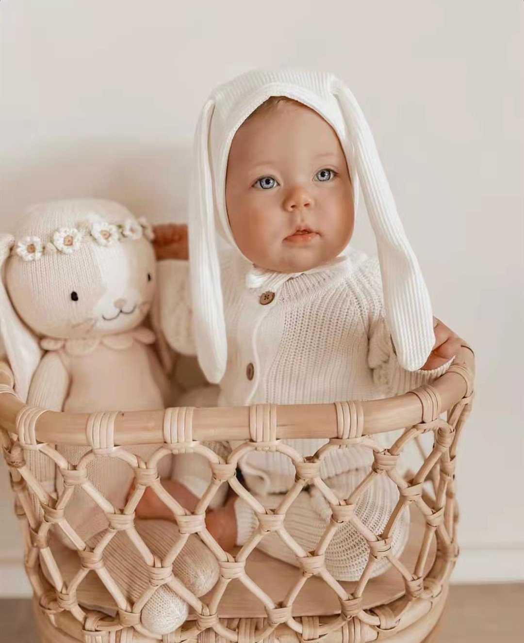 Baby Hat Rabbit Ear Strap Children's Pullover Hat