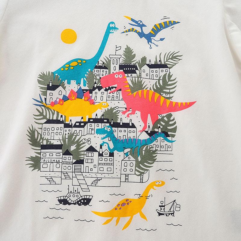 Children's round neck cartoon printed bottom shirt