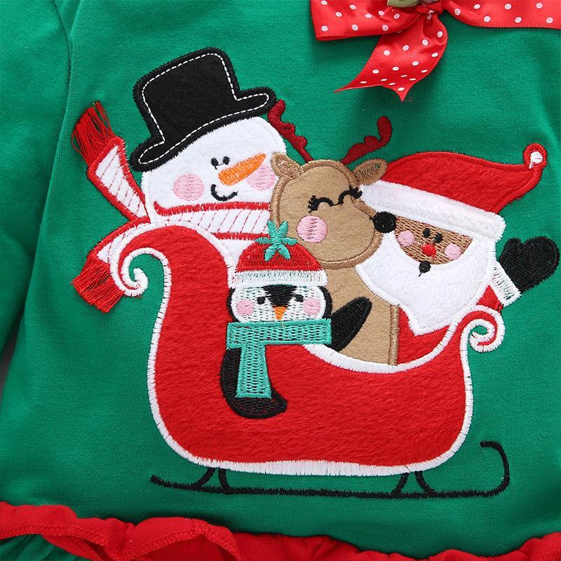 Girls Christmas Two-Piece Snowflake Print Pants Set