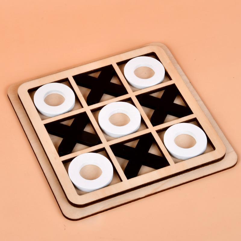 Three Series of Tic-tac-toe Chess Puzzle Nine Palace Wooden Toys
