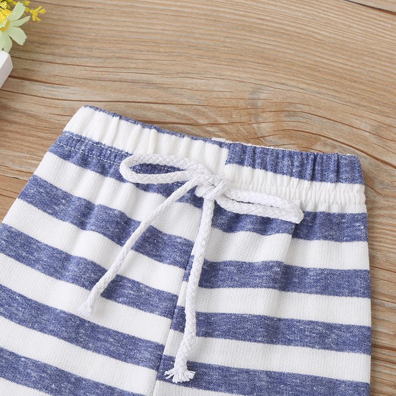 Long Sleeve Sweat Suit Striped Hooded Jacket Pants Two-Piece Set