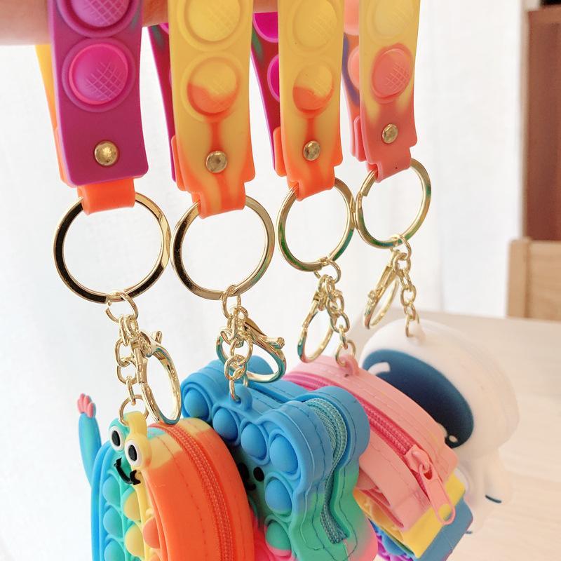 Small Keychain Coin Purse Spaceman Bear Fingertip Toy