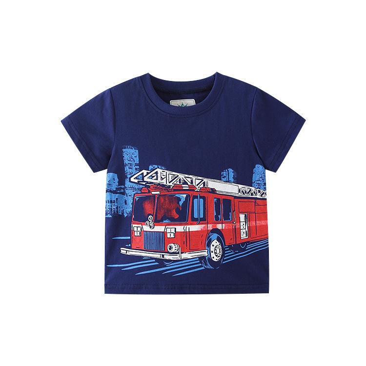 Boys' cotton Collar Shirt Short Sleeve