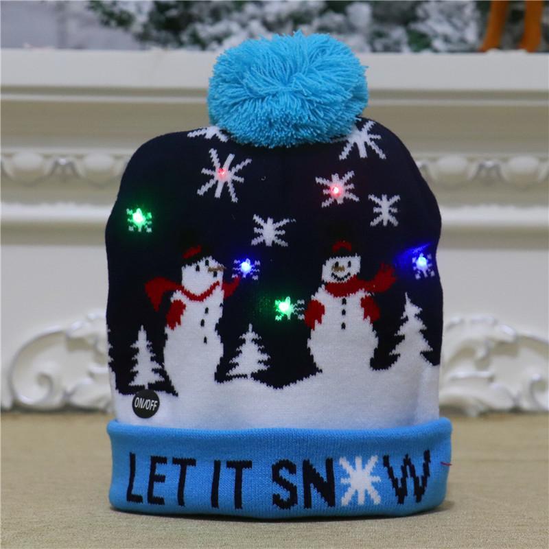Christmas Decorations Adult Children's Luminous Knitted Christmas Hat