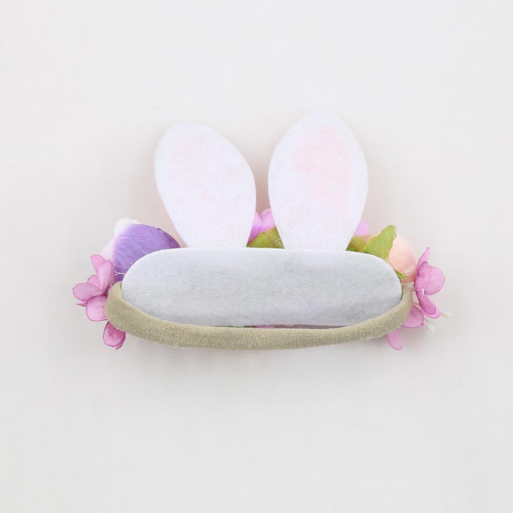 Children's Artificial Flower Hair Tie Handmade Rabbit Ear Headband