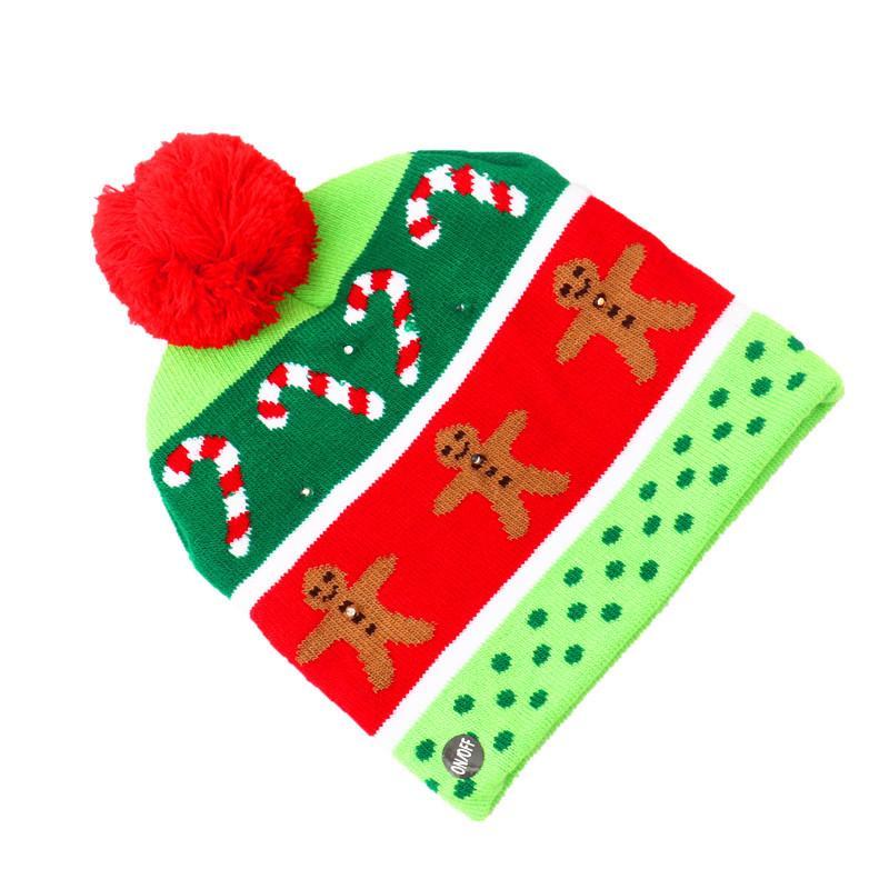 Christmas Decorations Adult Children's Luminous Knitted Christmas Hat