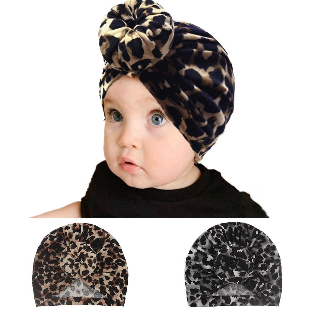 Children's Printed HAT Baby Leopard Doughnut Hat Baby Hat