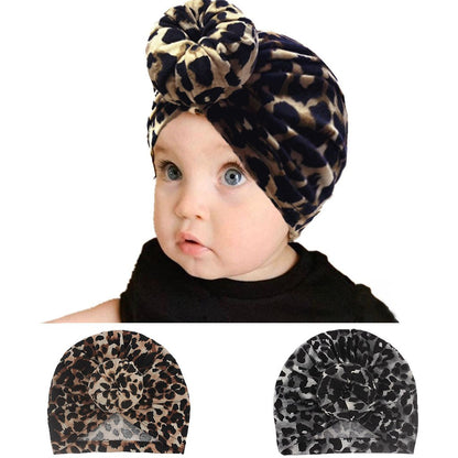 Children's Printed HAT Baby Leopard Doughnut Hat Baby Hat