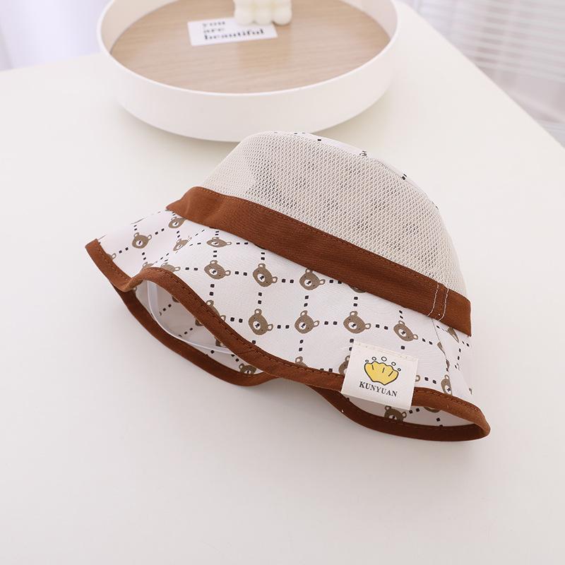 Sunshade Wired Bear Print Children's Mesh Hat