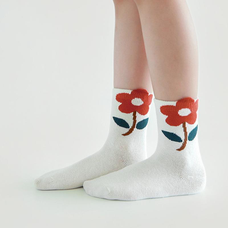 Children's Three-dimensional Flower Cotton Socks