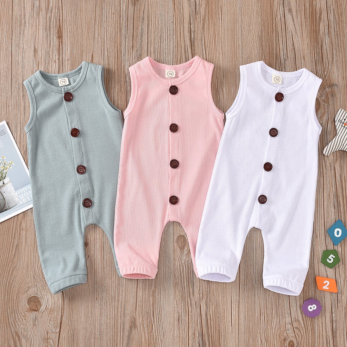 Solid BABY BODYSUIT single breasted