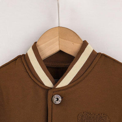 Boy's Jacket Bear Baseball Suit