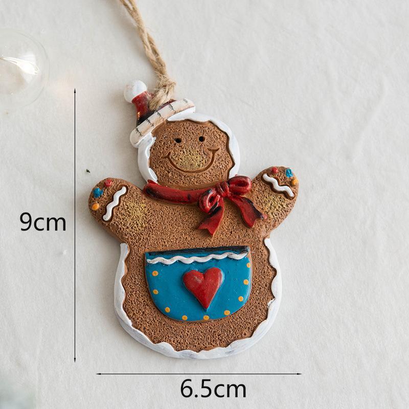 Resin Gingerbread Man Pendant Christmas Tree Decorative Ornaments