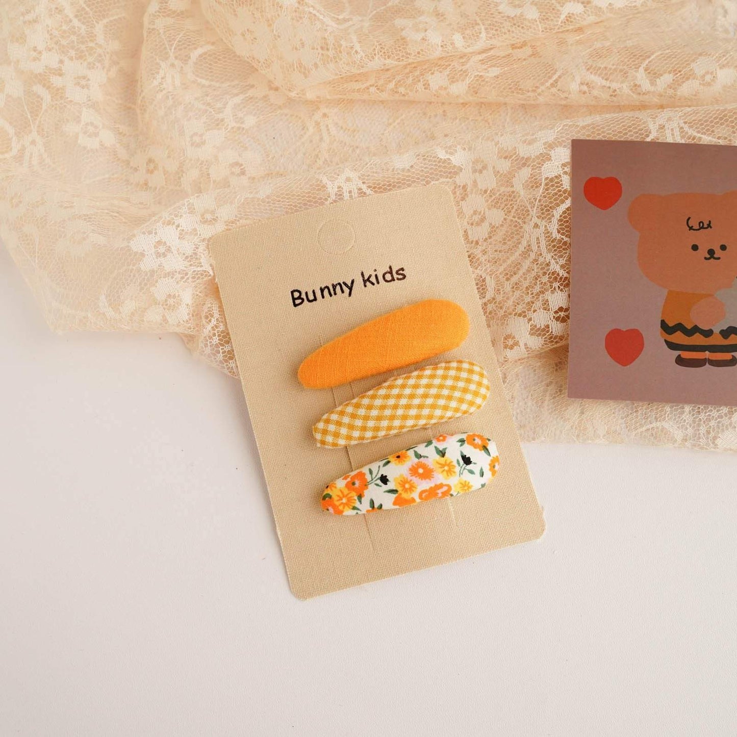 Children's Sponge Hairpin Plaid Floral 3-pack