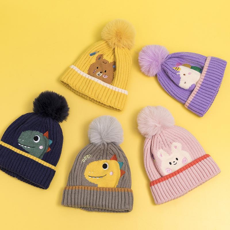 Cartoon Children's Warm Knit Hat Scarf